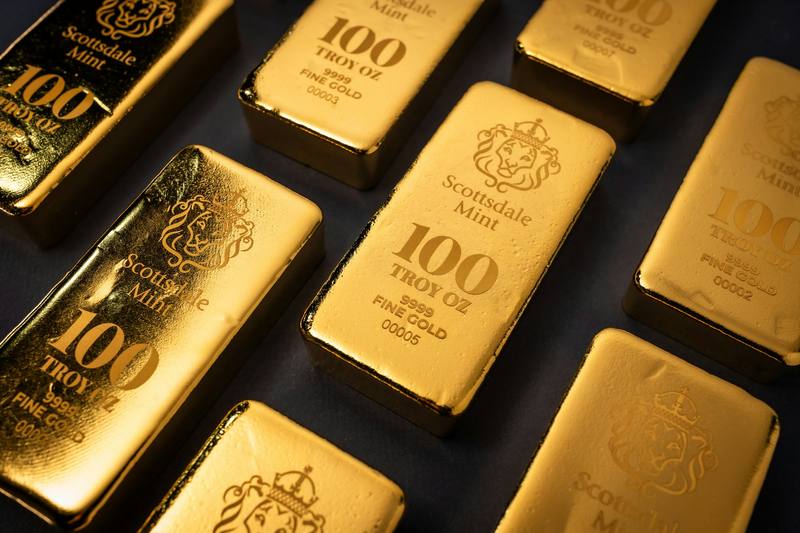 Rows of gold bars
