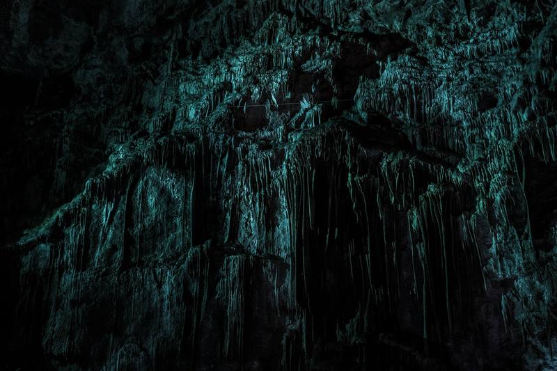 Dark crystalline rock surface