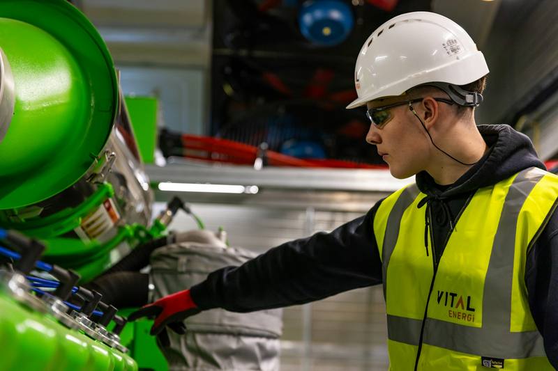 Worker in safety gear